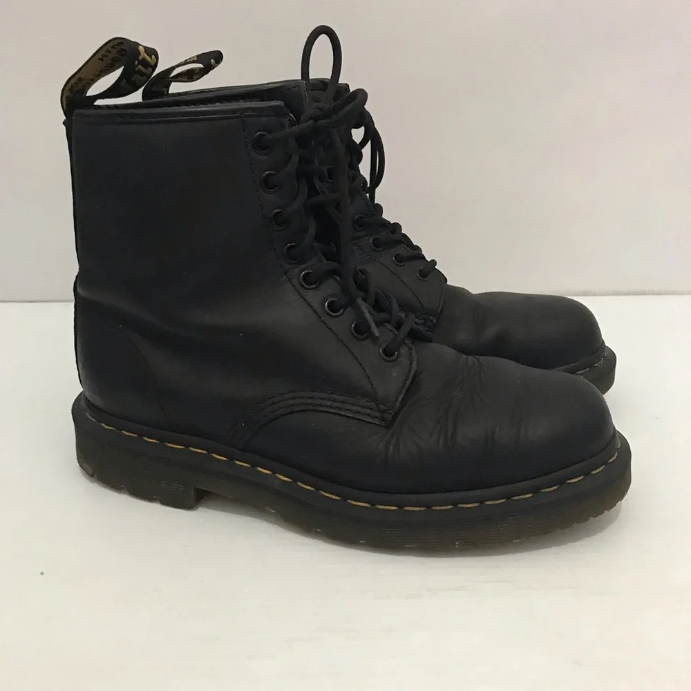 Dr. Martens Safety Shoe Black Leather Lace-Up Men’s Combat Boots Size 8/L9